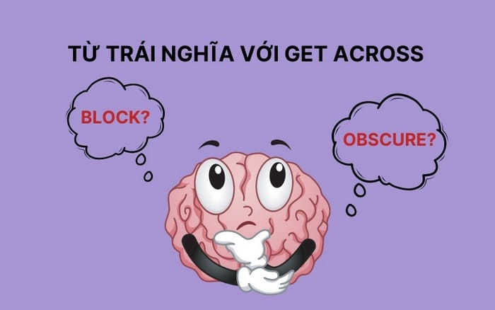 Từ trái nghĩa của get across là Obscure – làm mơ hồ