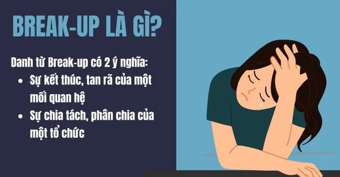 Break Up là một phrasal verb có nghĩa về sự kết thúc, phân tách hoặc chia rẽ phụ thuộc vào ngữ cảnh