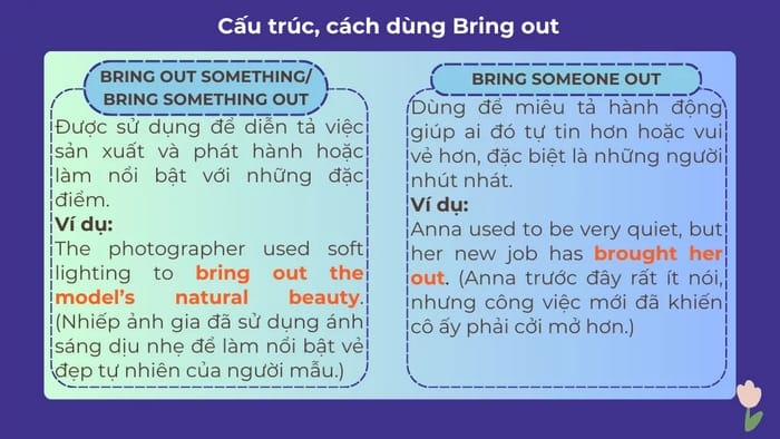 Cấu trúc Bring someone out và cách dùng đúng