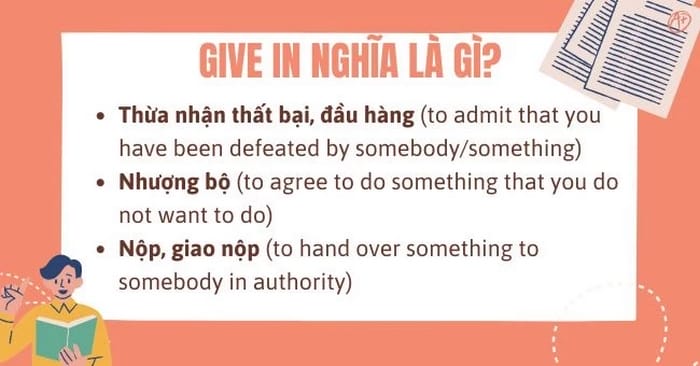Ý nghĩa cơ bản của Give in
