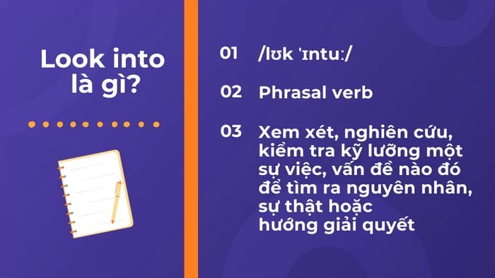 Ý nghĩa Look into trong tiếng Anh
