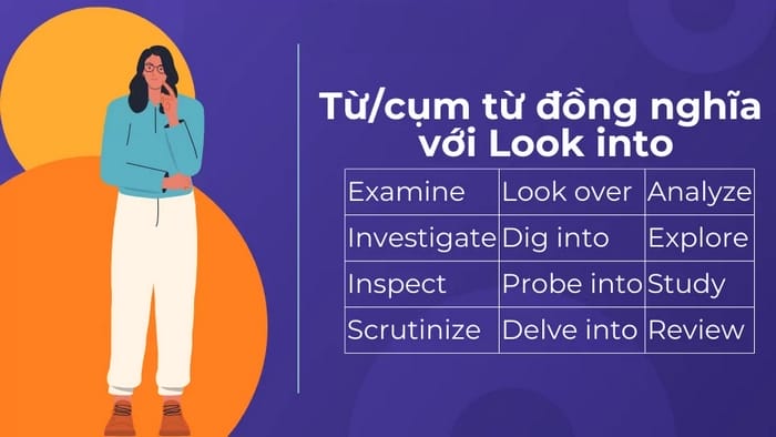 Một số từ, cụm từ đồng nghĩa với Look into