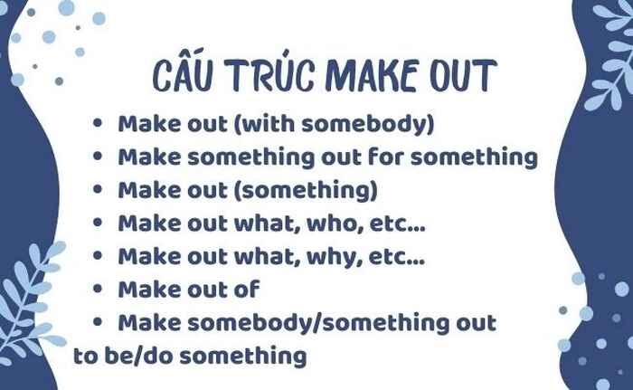 Các cấu trúc sử dụng cụm động từ Make out