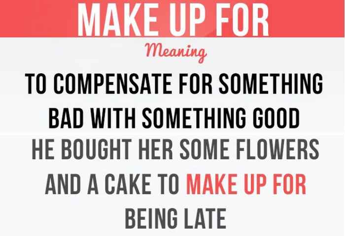 Make up for có hai dạng cấu trúc sử dụng chính