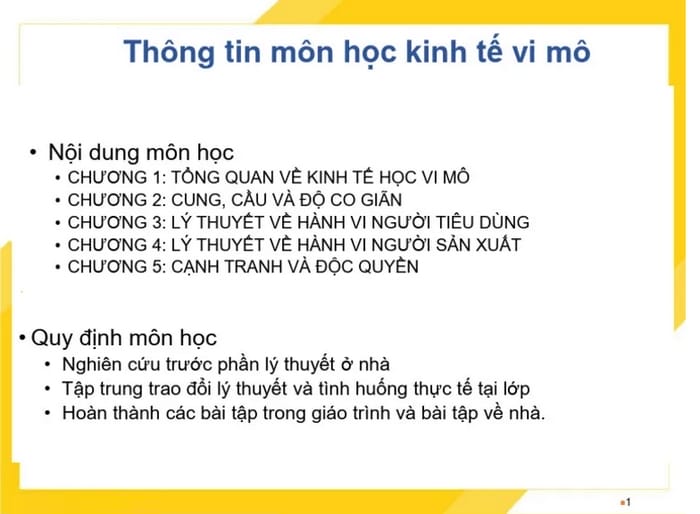 Những nội dung nghiên cứu của môn Kinh tế vi mô tiếng Anh là Microeconomics