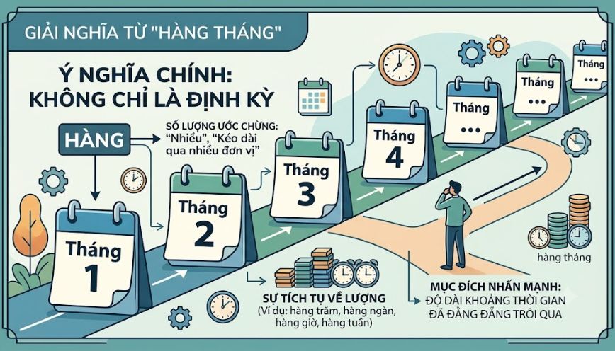 Giải nghĩa cụm từ “hàng tháng”