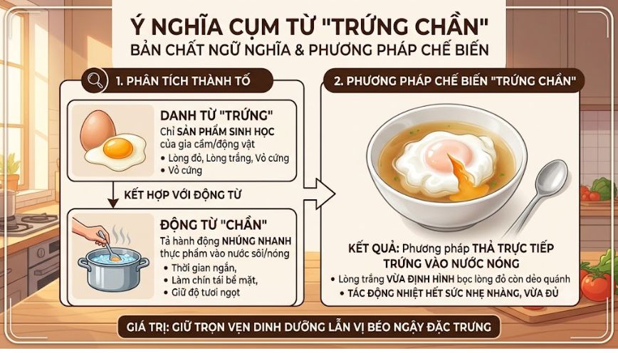 Giải nghĩa chi tiết từ “trứng chần”