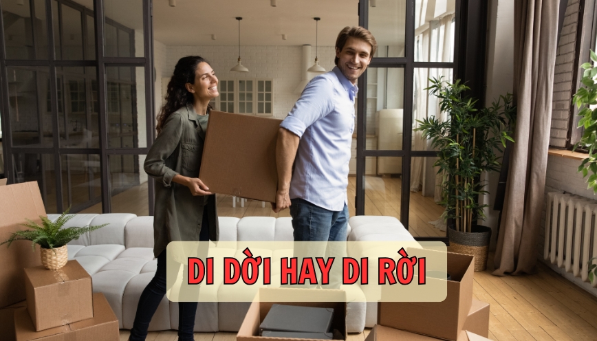 Cách sử dụng di dời qua câu mẫu