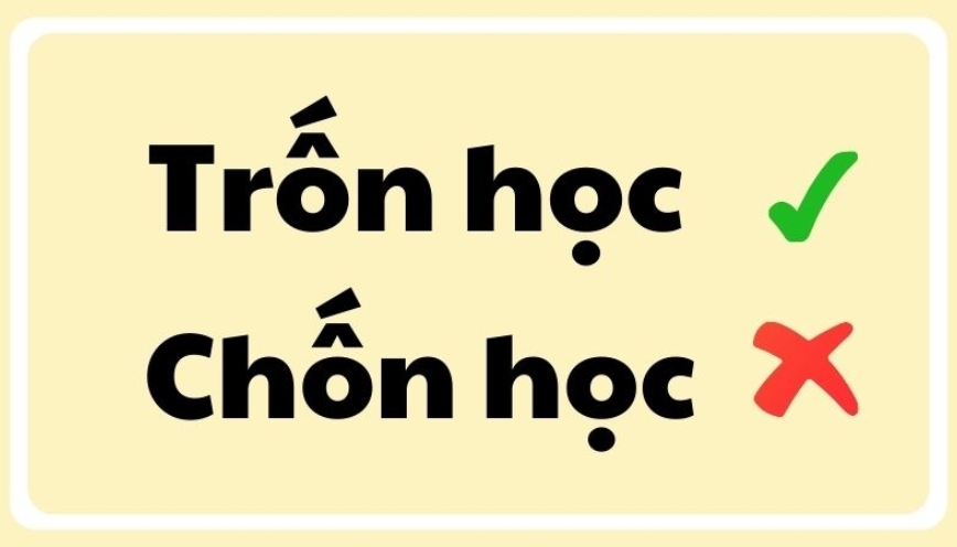 Chỉ ra cách dùng đúng: Trốn học hay chốn học